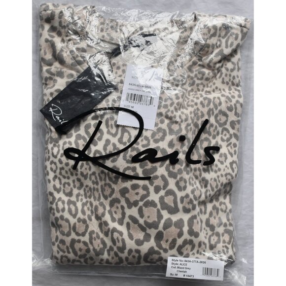 RAILS NWT ALICE COTTON BLEND MIXED GREY CHEETAH SWEATSHIRT. SIZE M - Picture 11 of 11